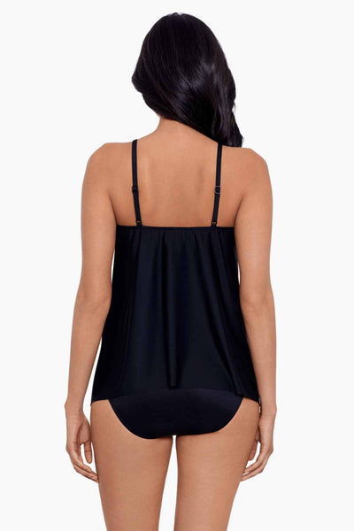 Miraclesuit DD Precioso Peephole Tankini Top, Black Multi (6561160DD)