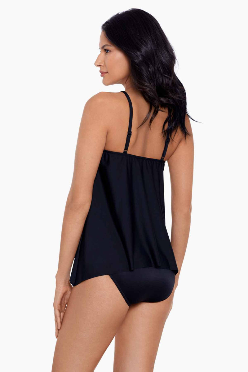 Miraclesuit DD Precioso Peephole Tankini Top, Black Multi (6561160DD)