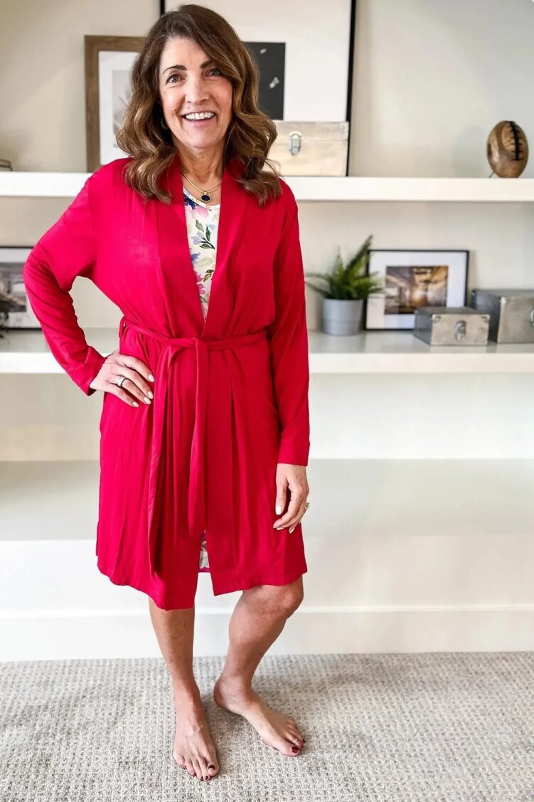 Cloud Nine Pajamas Bamboo Short Robe, Jazzberry (GR119 SH/ROB)