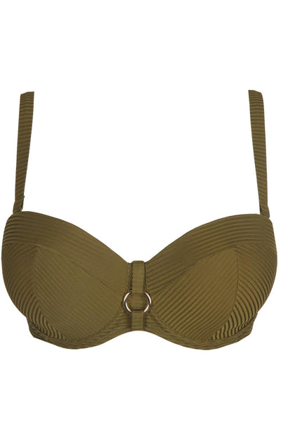 PrimaDonna Swim Sahara Padded Strapless Bikini Top, Olive (4006317)