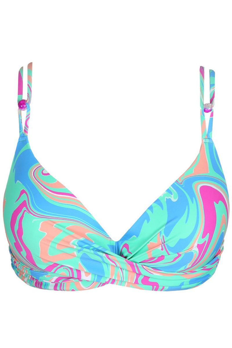 Marie Jo Swim Arubani Padded Plunge Bikini Top, Ocean Swirl ( 1007316 )