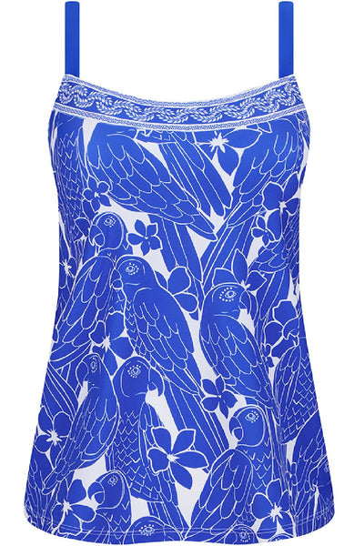 Amoena Azores Mastectomy A-Line Tankini Top, Royal Blue/White (71759)