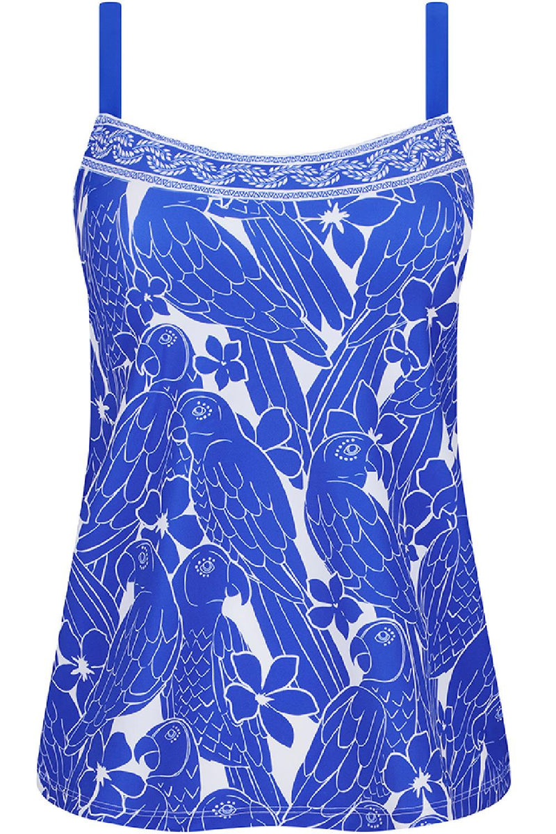 Amoena Azores Mastectomy A-Line Tankini Top, Royal Blue/White (71759)