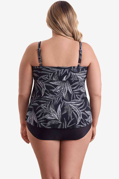 Shape Solver Hi-Lo Double Tier Tankini, Black (7102702X)