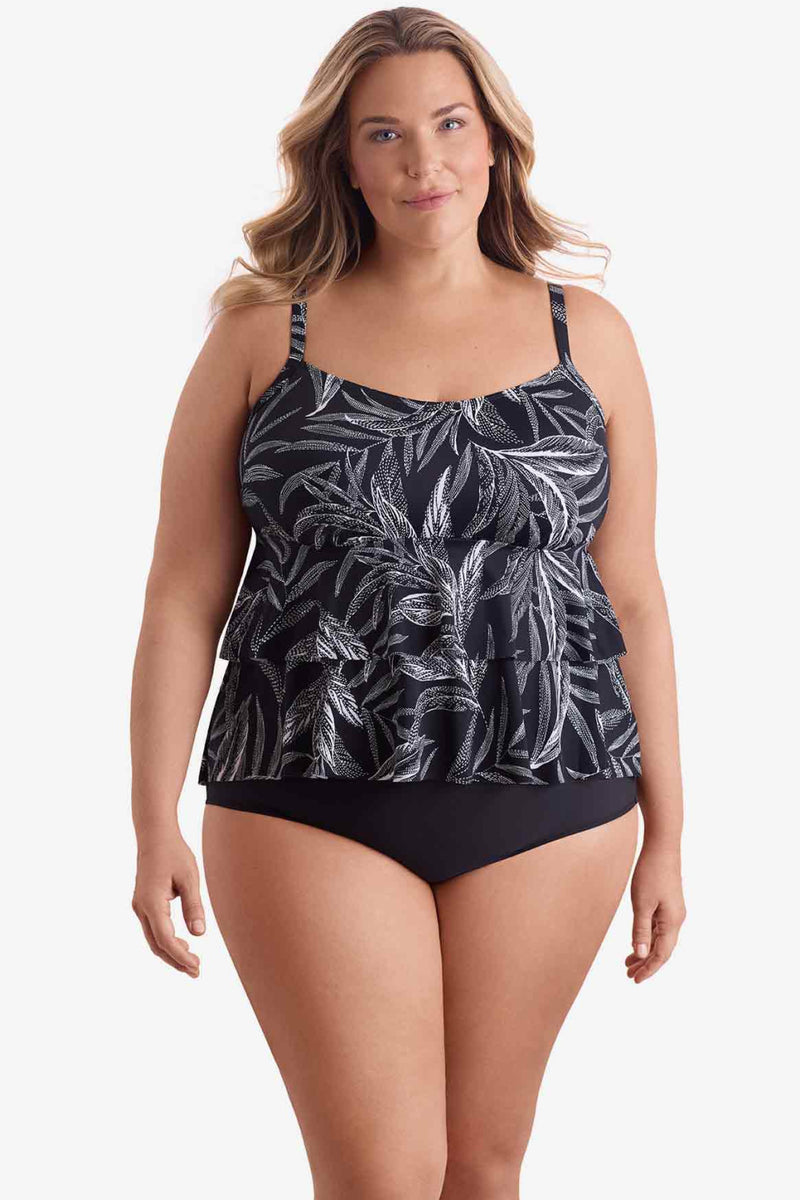 Shape Solver Hi-Lo Double Tier Tankini, Black (7102702X)