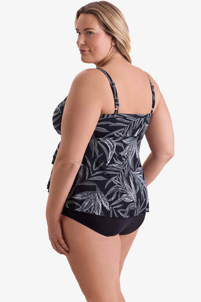 Shape Solver Hi-Lo Double Tier Tankini, Black (7102702X)