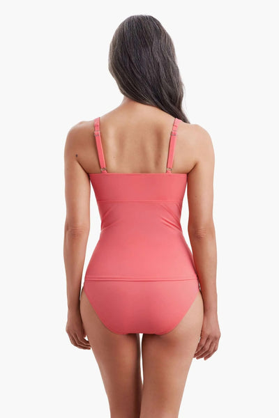 Shape Solver V-Wired Shirred Tankini, Coral (7102703)