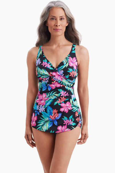 Shapesolver Island Hopping Crossover Sarong Swimdress, Multi (7104350)