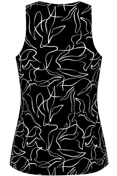 Amoena Lagos Mastectomy Tankini, Black/White (71787)