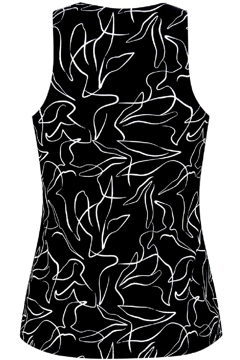 Amoena Lagos Mastectomy Tankini, Black/White (71787)