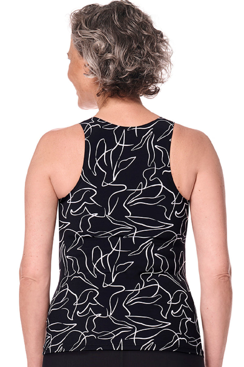 Amoena Lagos Mastectomy Tankini, Black/White (71787)