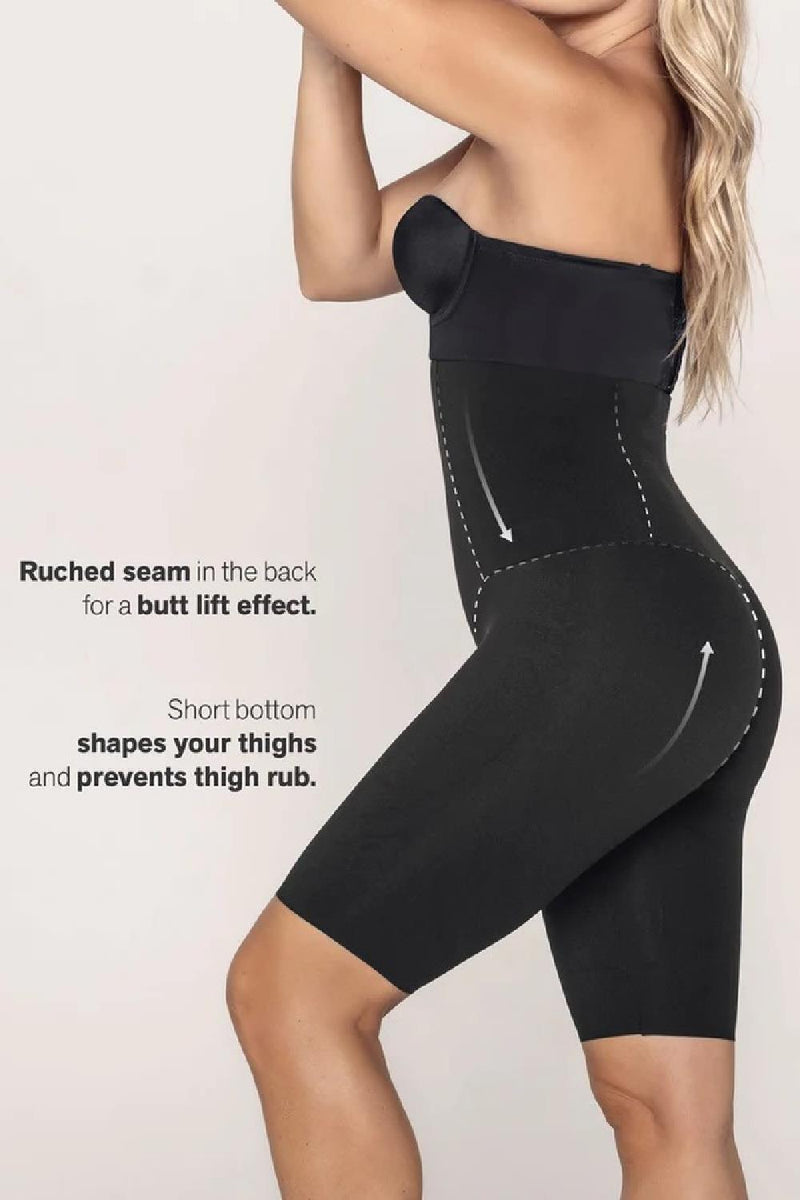 Leonisa Extra-High-Waisted Moderate Shaper Short, Black (012940)