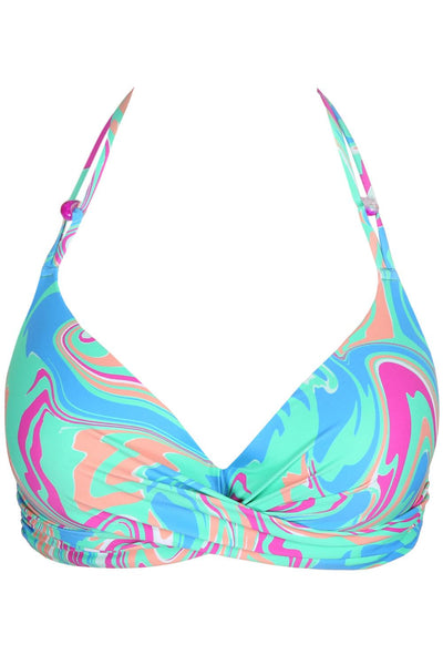 Marie Jo Swim Arubani Padded Plunge Bikini Top, Ocean Swirl ( 1007316 )