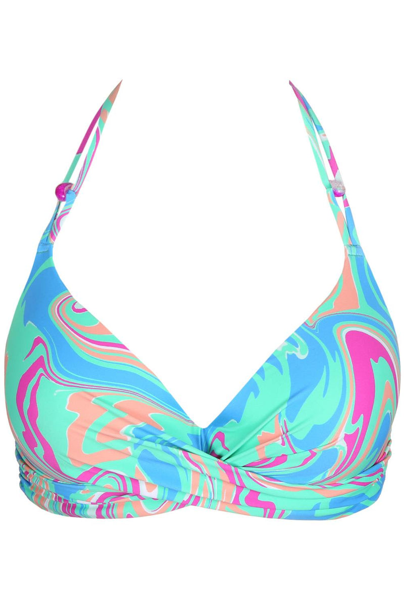 Marie Jo Swim Arubani Padded Plunge Bikini Top, Ocean Swirl ( 1007316 )