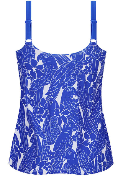 Amoena Azores Mastectomy A-Line Tankini Top, Royal Blue/White (71759)