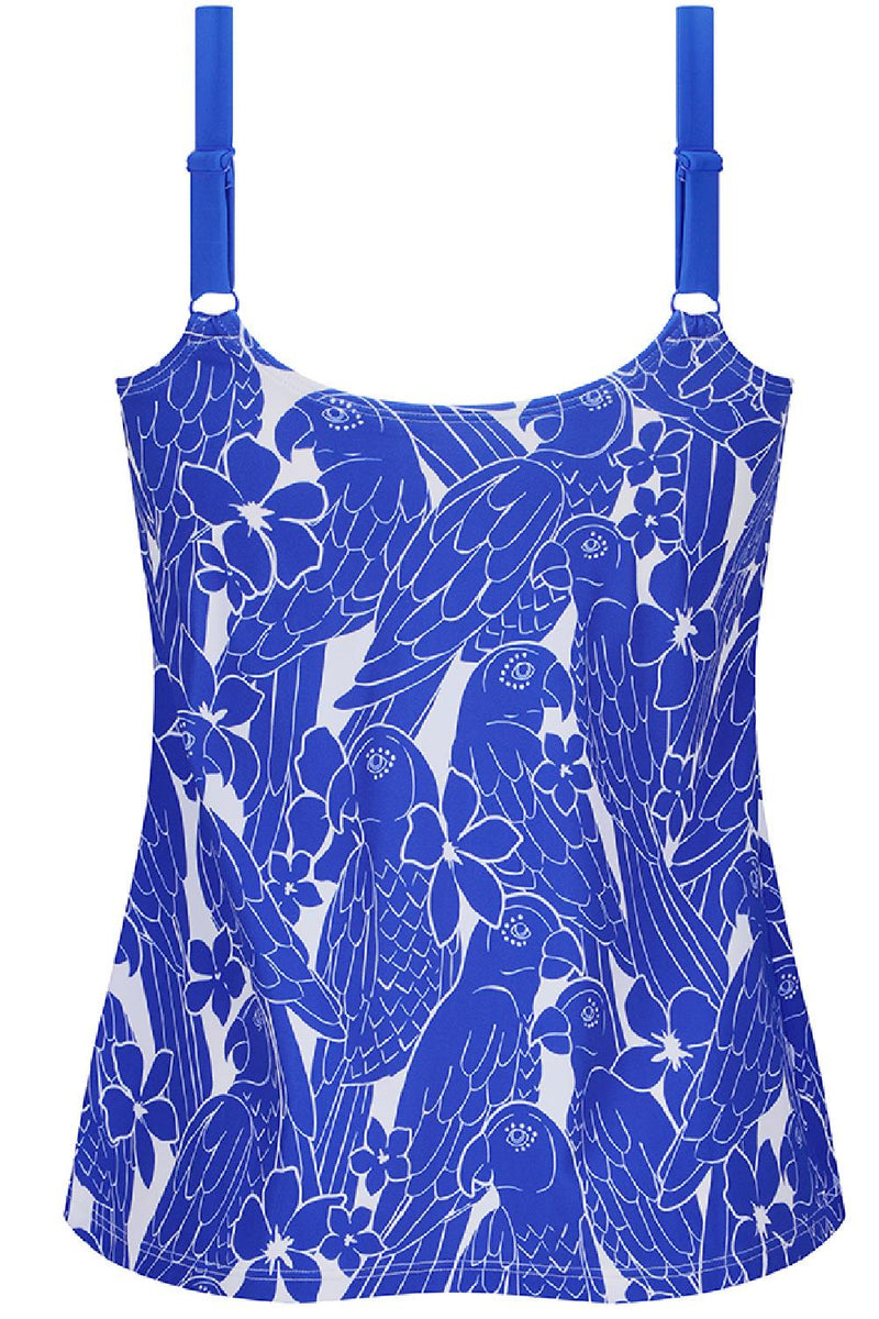 Amoena Azores Mastectomy A-Line Tankini Top, Royal Blue/White (71759)