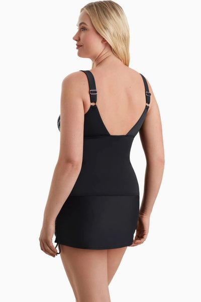 Shape Solver Herringbone Scoop Neck Tankini, Black/White (80002043)