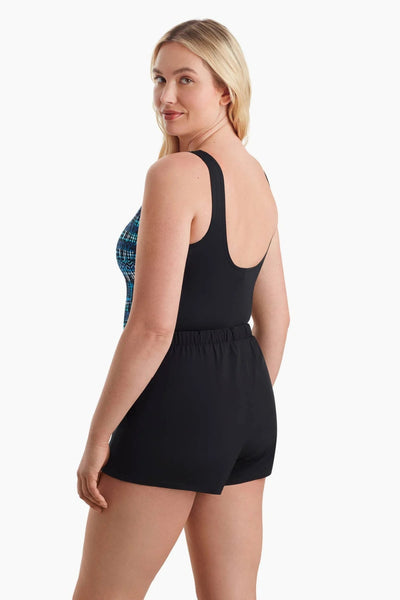 Shape Solver High-Neck Runaround One Piece, Blue Multi (80005165)