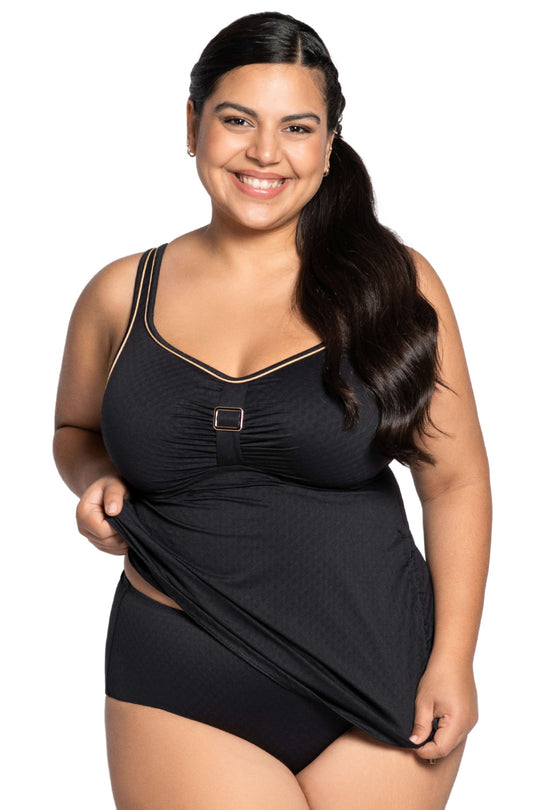 Ulla Sansibar Swim High Waist Bottom, Black Gold (9210)
