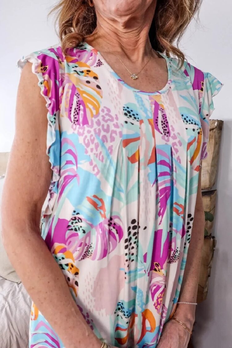 Cloud Nine Pajamas Flutter Dress Nightie, Island Breeze (GR100DR/FL)
