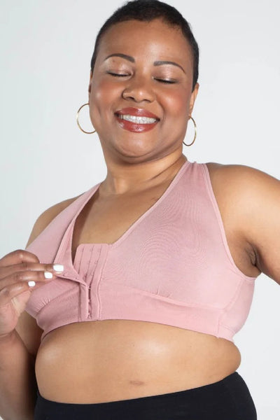 AnaOno Rora Mastectomy Front Closure Pocketed Bra, Blush (AO-018)