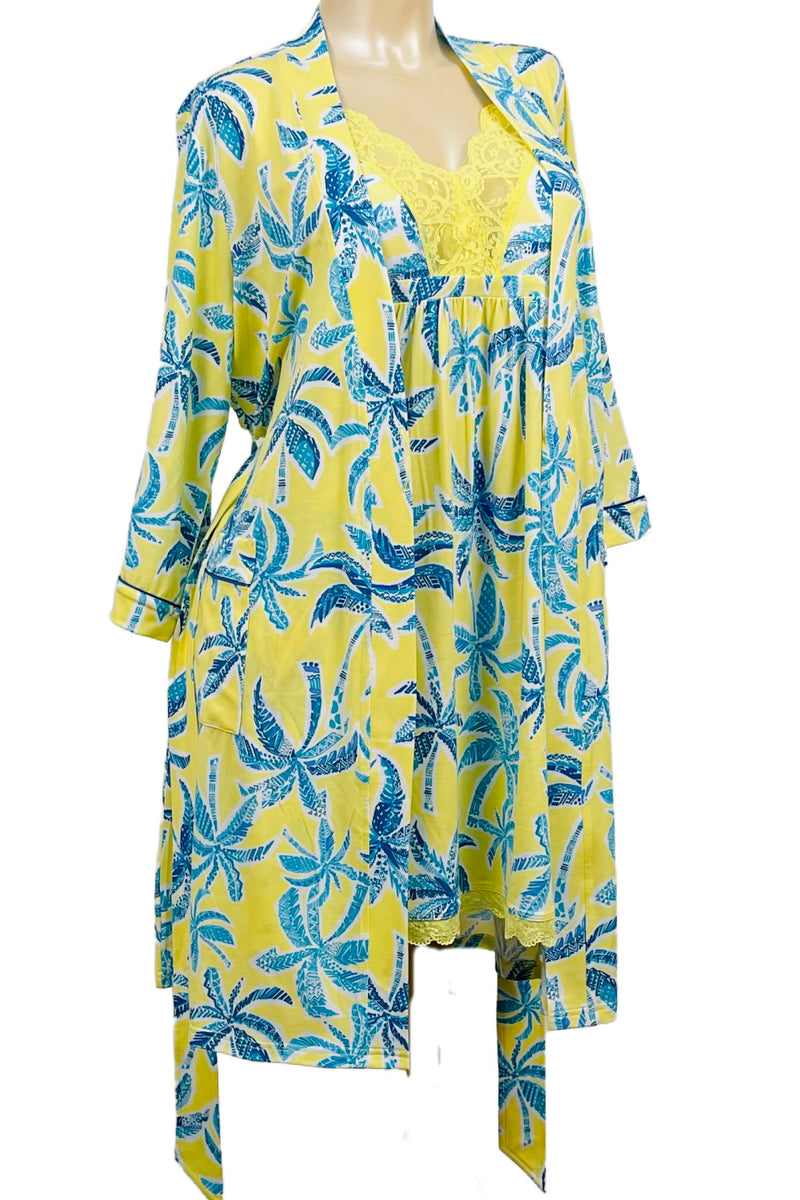 Cool Girl Mai Tai Robe, Yellow Multi (C126800)