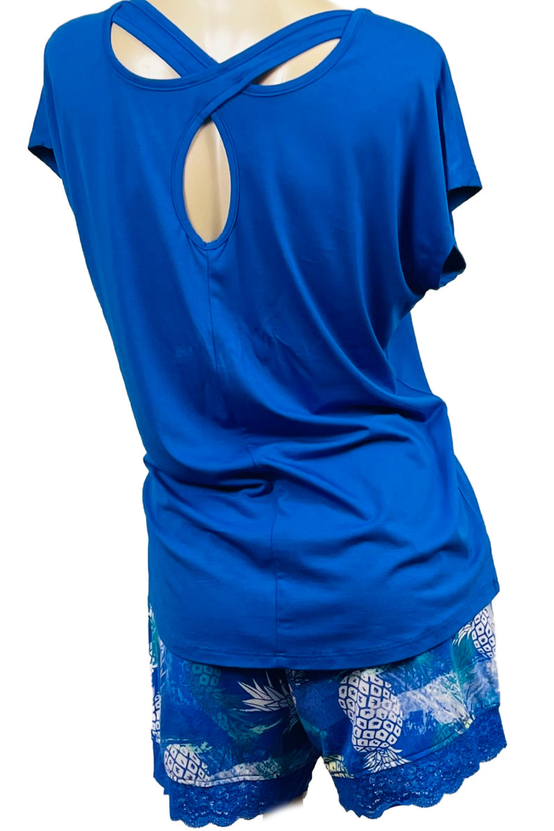 Cool Girl Mai Tai Top, Blue (C325104)