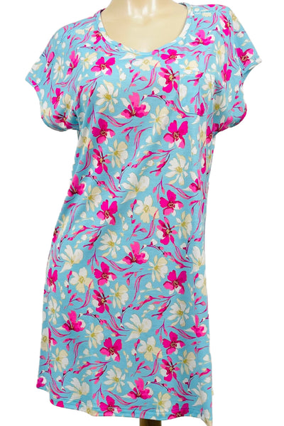 Cool Girl Comfy Cabana Short Sleeve Sleepshirt, Multi (C325211)