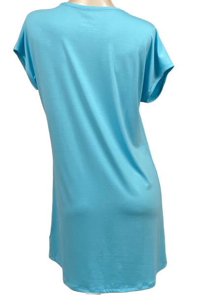 Cool Girl Comfy Cabana Sleepshirt, Aqua (C325211)