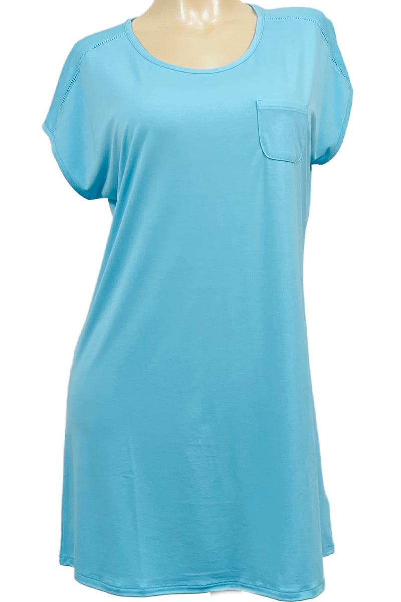 Cool Girl Comfy Cabana Sleepshirt, Aqua (C325211)