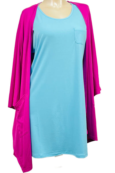 Cool Girl Comfy Cabana Sleepshirt, Aqua (C325211)
