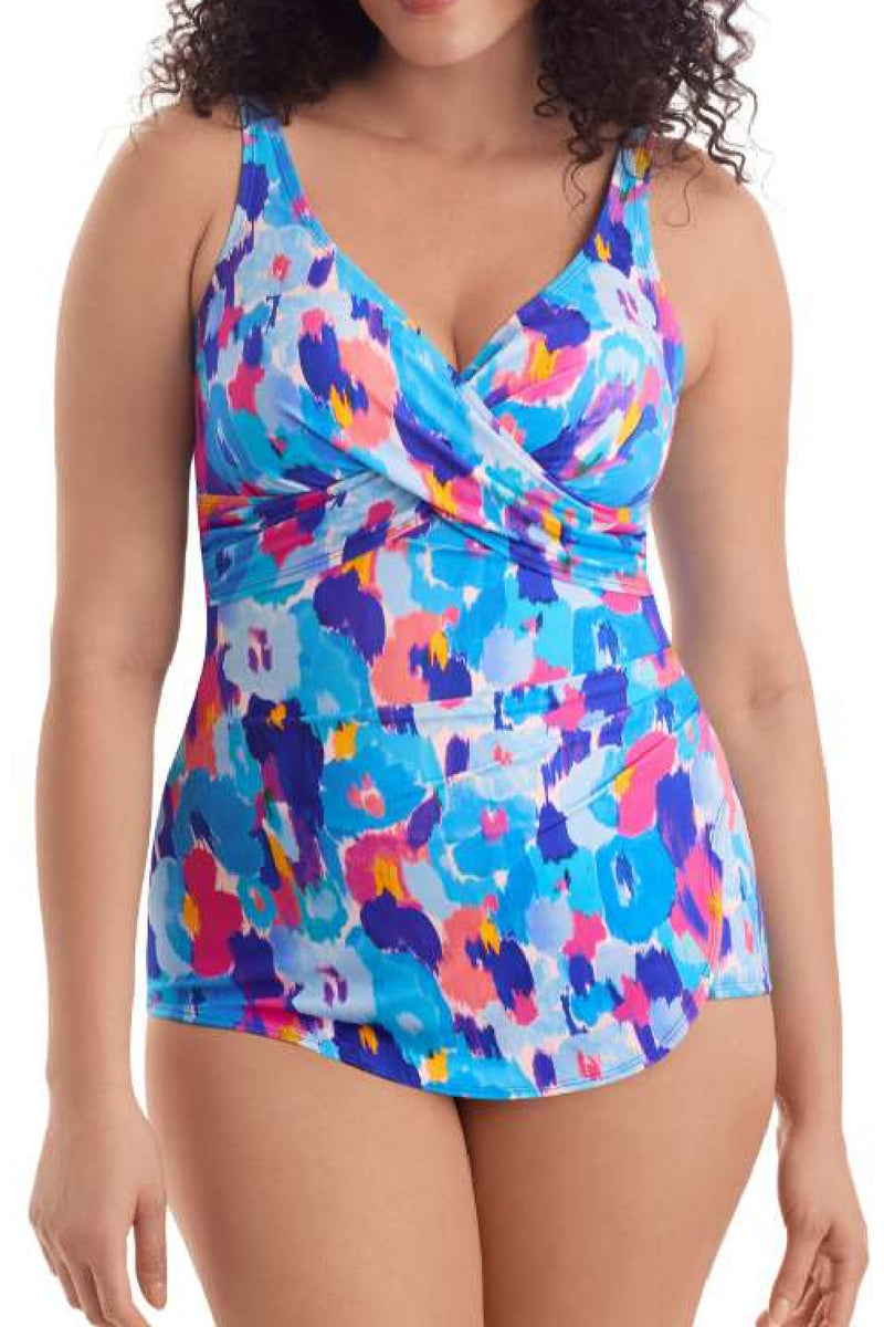 Shapesolver Confetti Crossover Sarong Swimdress, Multi (7104350)