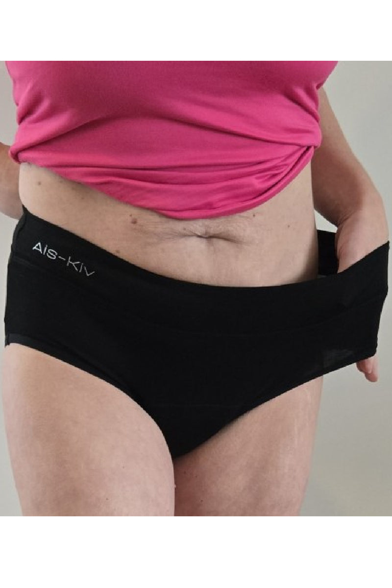 Ais-Kiv Incontinence Leakproof Panty For Women, Black (INCF)