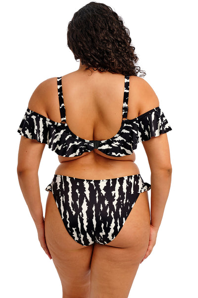 Elomi Echo Shell Swim Hi-Leg Bottom, Black/White (ES802885)