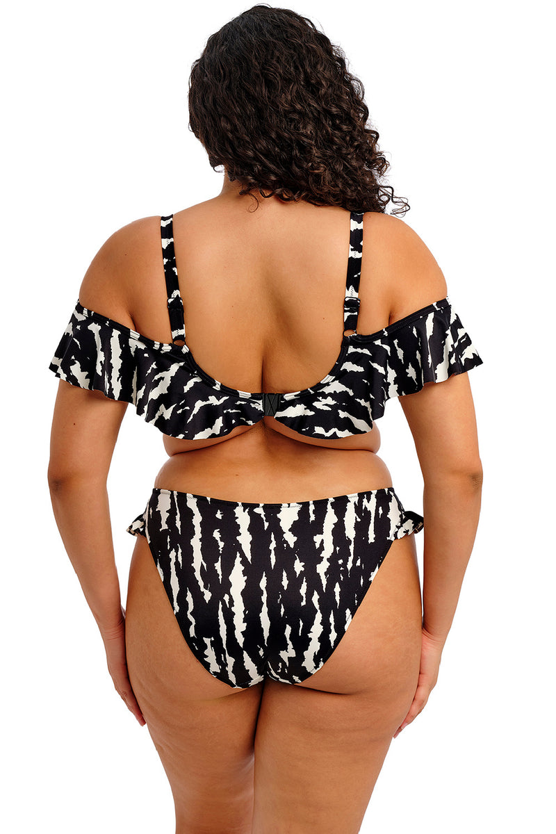 Elomi Echo Shell Swim Hi-Leg Bottom, Black/White (ES802885)