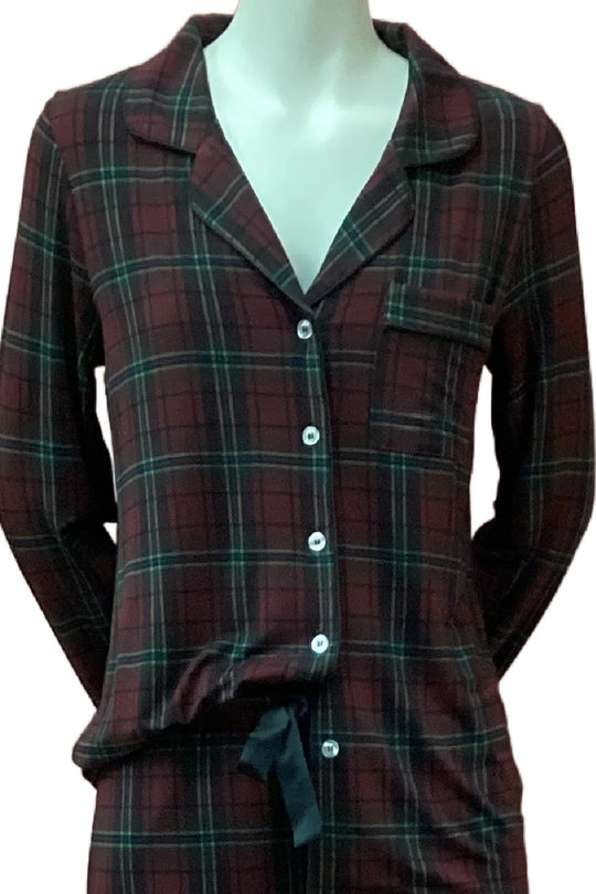 Cloud Nine Pajamas Bamboo PJ Set, Plaid (GR124BU/STR)