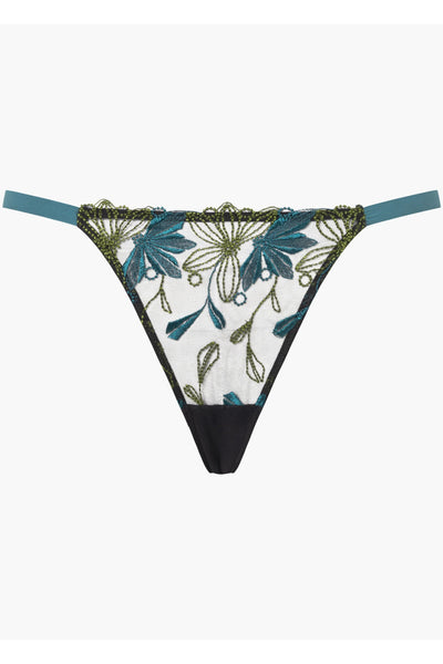 Cosabella Fiorita Thong, Black/Canale (FIORI0221)