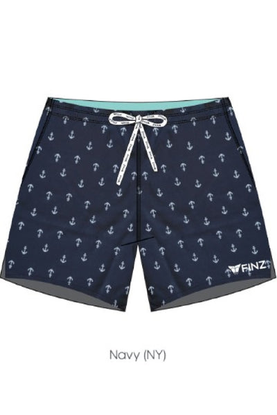 Finz Men's Swim Anchor Beach Short, Navy (FZM9563)