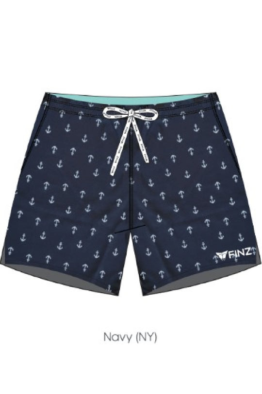 Finz Men's Swim Anchor Beach Short, Navy (FZM9563)