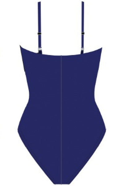 Finz Chlorine Resistant Twist Ruched Front Swimsuit, Pacific Blue (FZW1467CDDC)