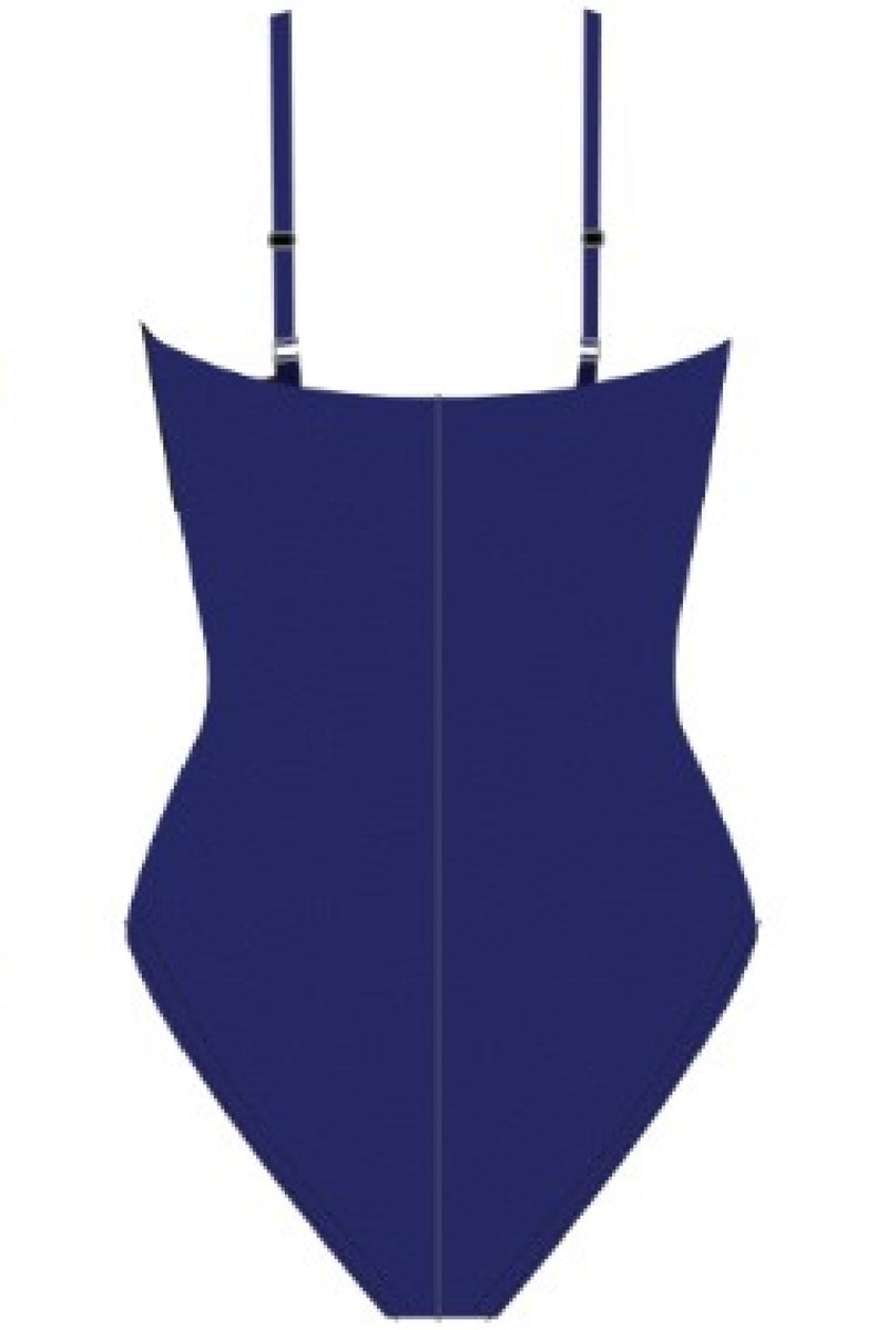 Finz Chlorine Resistant Twist Ruched Front Swimsuit, Pacific Blue (FZW1467CDDC)