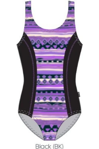 Finz Chlorine Resistant Front Panel Swimsuit, Black Multi (FZW9602)