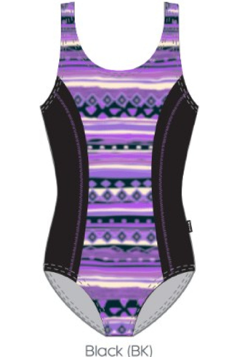 Finz Chlorine Resistant Front Panel Swimsuit, Black Multi (FZW9602)