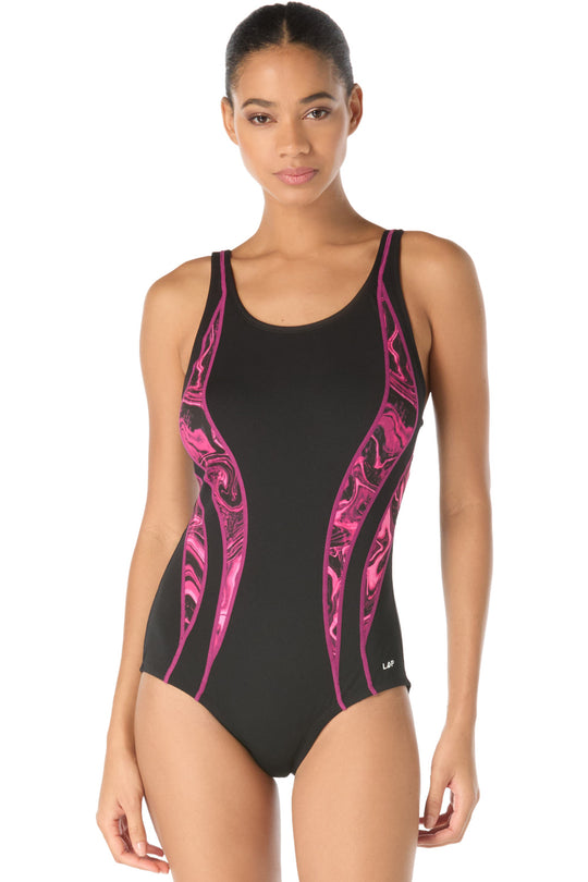 Gabar Scoop Neck Swimsuit, Mulberry (G9V405P)