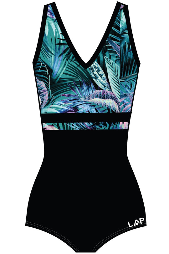 Gabar Northern Lights V Neck Swimsuit, Lux Teal (G9X404)