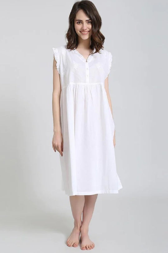 Mahogany Helen Gown, White (N1219)
