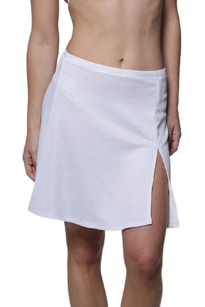 J. Valdi Bondi Side Slit Skirt, White (J29086)