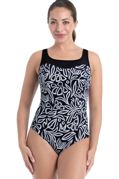 Anita Care Swim Frascati Mastectomy Swimsuit, Navy Blue-White (M66238)