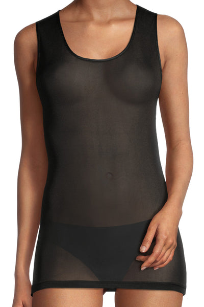Oscalito Pure Silk Tank Top with Satin Edging, Black (4482)