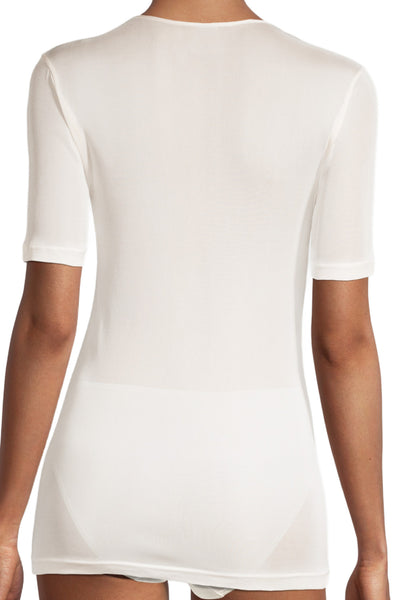 Oscalito Pure Silk Women's T-Shirt with Satin Edging, Champagne (4484)